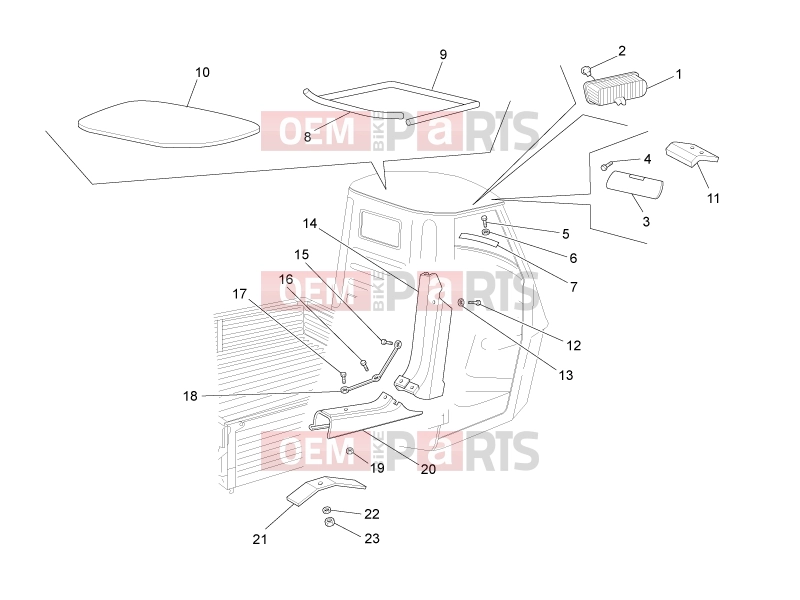 ape 50 2009-től FRAME - PLASTIC PARTS - COACHWORK » CAB COMPONENTS