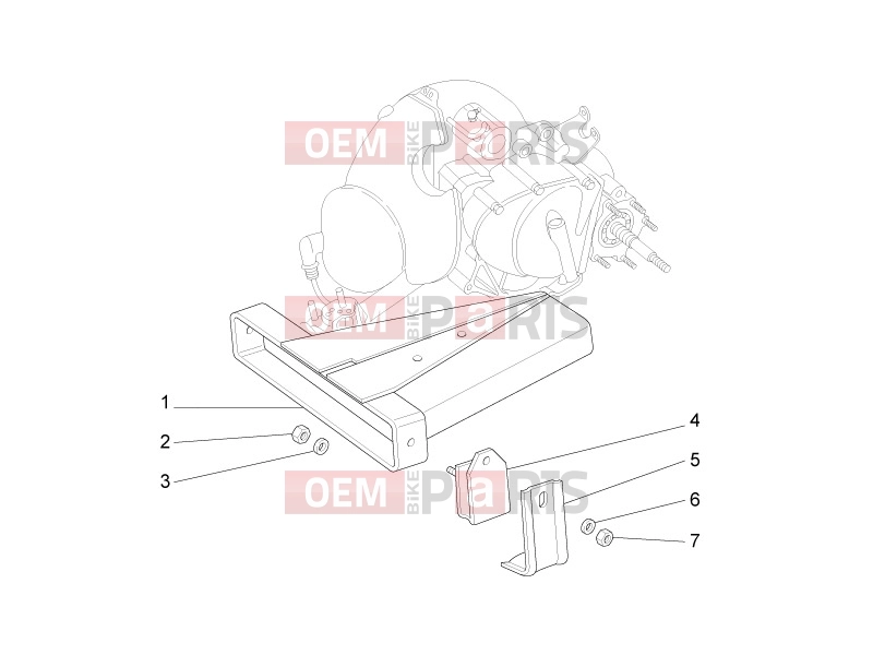 ape 50 2009-től FRAME - PLASTIC PARTS - COACHWORK » ENGINE MOUNTS
