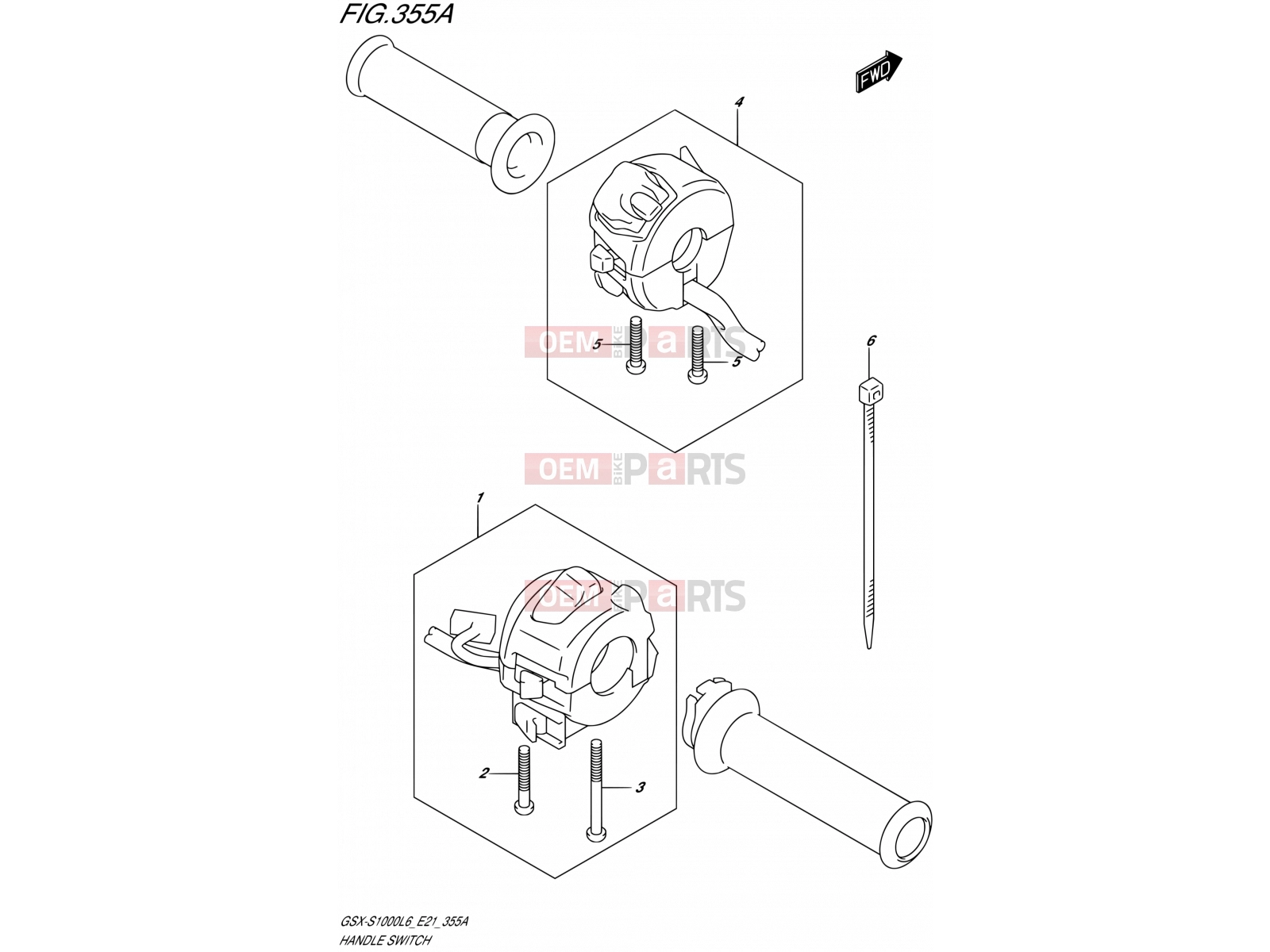 SUZUKI GSX-S1000A L6 (2016) (E21) 355A - HANDLE SWITCH
