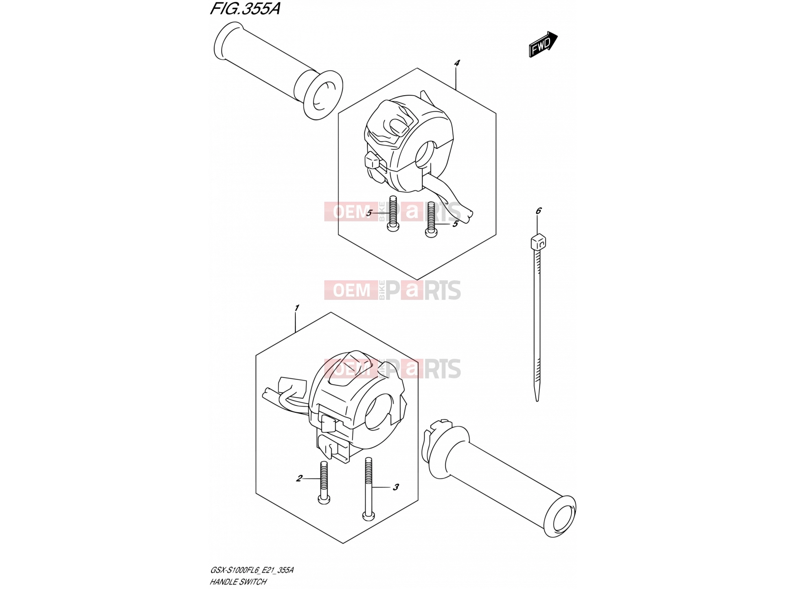SUZUKI GSX-S1000FUF L6 (2016) (E21) 355A - HANDLE SWITCH