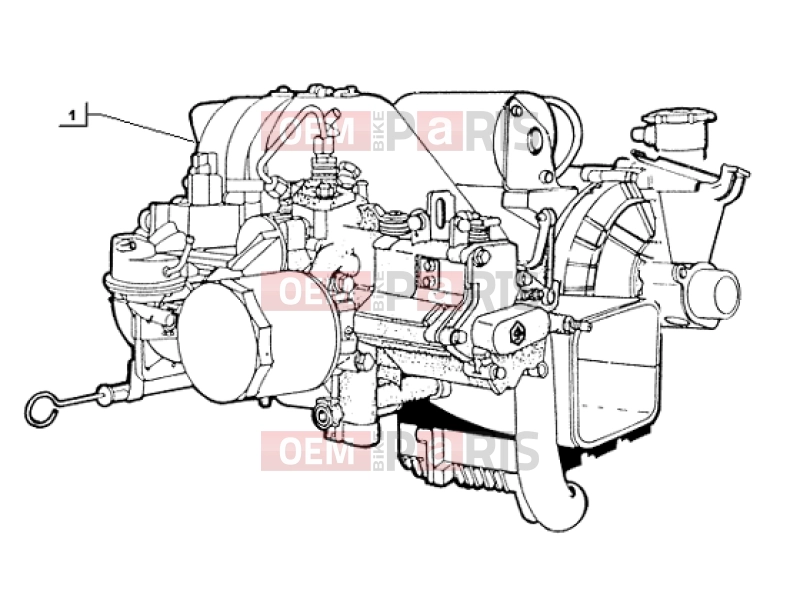ape TM 703 DIESEL 422CC 1997-2004 ENGINE » ENGINE, ASSY (HANDLEBARS)