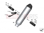 BMW Motorrad BMW 2011 S models HP4 (0D01, 0D11) Rear muffler