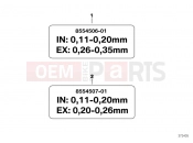 BMW Motorrad BMW 2013 S models S 1000 R (0D02, 0D12) Notice for valve clearance