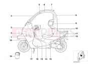 BMW Motorrad BMW 2003 C1, c1 200 C1 (0191) Painted parts 823 silver 2