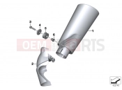 BMW Motorrad BMW 2010 S models S 1000 RR 10 (0507,0517) Muffler catalyst/attach.parts