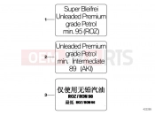 BMW Motorrad BMW 2010 S models S 1000 RR 10 (0507,0517) Notice label for fuel