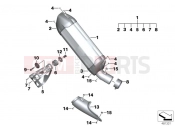 BMW Motorrad BMW 2016 R-Models K5x R 1200 GS (0A01, 0A11) Muffler system
