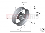 BMW Motorrad BMW 2016 R-Models K5x R 1200 GS (0A01, 0A11) Spoke wheel, rear