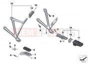 BMW Motorrad BMW 2016 R-Models K5x R 1200 GS (0A01, 0A11) Front and rear footpeg