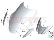 BMW Motorrad BMW 2016 R-Models K5x R 1200 RT (0A03, 0A13) Windshield / mount