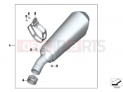 BMW Motorrad BMW 2016 R-Models K5x R 1200 RT (0A03, 0A13) Rear muffler, chrome-plated