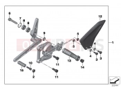 BMW Motorrad BMW 2014 S models HP4 (0D01, 0D11) HP footpeg assembly, left