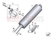 BMW Motorrad BMW 2014 F-Models K7x F 800 GT (0B03, 0B13) Rear muffler
