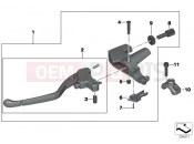BMW Motorrad BMW 2014 F-Models K7x F 800 GT (0B03, 0B13) Clutch lever assembly handlebar clamp M6