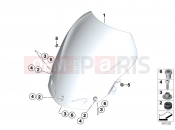 BMW Motorrad BMW 2014 F-Models K7x F 800 GT (0B03, 0B13) Windshield / mount
