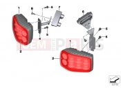 BMW Motorrad BMW 2014 F-Models K7x F 800 GT (0B03, 0B13) LED linear strobe lamp, red