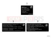 BMW Motorrad BMW 2012 F-Models K7x F 800 GT (0B03, 0B13) Labels for official vehicle