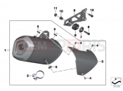 BMW Motorrad BMW 2012 C-Models C 600 Sport (0131, 0132) Muffler catalyst/attach.parts
