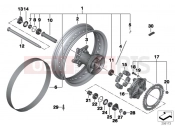 BMW Motorrad BMW 2015 F-Models K7x F 800 GS 17 (0B07, 0B17) Spoke wheel, rear