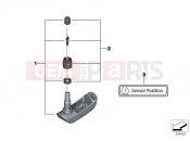 BMW Motorrad BMW 2015 R-Models K5x R 1200 GS Adve. (0A02, 0A12) RDC sensor for front wheel