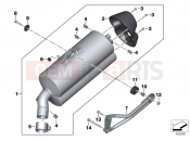 BMW Motorrad BMW 2015 C-Models C 650 GT 16 (0C05, 0C15) Muffler catalyst/attach.parts