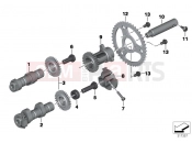 BMW Motorrad BMW 2017 R-Models K5x R 1200 RT (0A03, 0A13) Camshaft, pulley, intermediate shaft