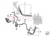 BMW Motorrad BMW 2017 R-Models K5x R 1200 RT (0A03, 0A13) Coolant lines