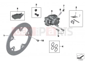 BMW Motorrad BMW 2017 R-Models K5x R 1200 RT (0A03, 0A13) Rear wheel brake
