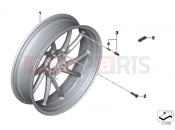BMW Motorrad BMW 2017 R-Models K5x R 1200 RT (0A03, 0A13) Cast rim, rear