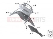 BMW Motorrad BMW 2017 R-Models K5x R 1200 RT (0A03, 0A13) Rear wheel cover, license plate bracket