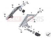 BMW Motorrad BMW 2017 R-Models K5x R 1200 RT (0A03, 0A13) Rear footrests