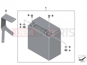BMW Motorrad BMW 2017 R-Models K5x R 1200 RT (0A03, 0A13) Battery with bracket