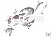 BMW Motorrad BMW 2017 S models S 1000 XR (0D03, 0D13) Painted parts YN2E white/blue/red