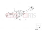 BMW Motorrad BMW 2005 R-Models 4V R 850 R 02 (0428) Exhaust system parts with mounts