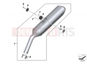 BMW Motorrad BMW 2018 F models K8x F 850 GS (0B09, 0B19) Exhaust system parts with mounts