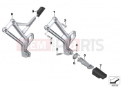 BMW Motorrad BMW 2018 F models K8x F 850 GS (0B09, 0B19) Footpeg plate/Rear footpeg