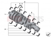 BMW Motorrad BMW 2018 K models 6-cylinder K 1600 Bagger (0F51, 0F53) Crankshaft with bearing shells