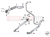 BMW Motorrad BMW 2018 K models 6-cylinder K 1600 Bagger (0F51, 0F53) Cooling system coolant hoses