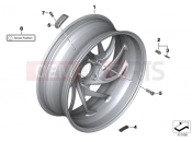 BMW Motorrad BMW 2018 K models 6-cylinder K 1600 Bagger (0F51, 0F53) Cast wheel, TPM, rear
