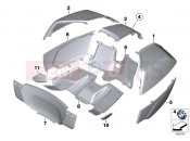 BMW Motorrad BMW 2018 K models 6-cylinder K 1600 Bagger (0F51, 0F53) Primed parts for topcase