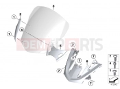BMW Motorrad BMW 2018 K models 6-cylinder K 1600 Bagger (0F51, 0F53) Windshield / mount