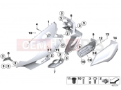 BMW Motorrad BMW 2018 K models 6-cylinder K 1600 Bagger (0F51, 0F53) Trim cover upper section