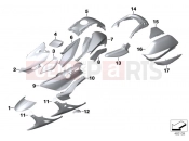 BMW Motorrad BMW 2018 K models 6-cylinder K 1600 Bagger (0F51, 0F53) Primed parts