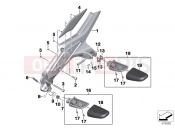 BMW Motorrad BMW 2018 K models 6-cylinder K 1600 Bagger (0F51, 0F53) Footpeg plate/footpeg