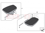 BMW Motorrad BMW 2018 K models 6-cylinder K 1600 Bagger (0F51, 0F53) Passenger footboard