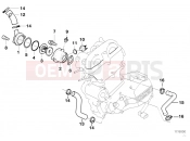 BMW Motorrad BMW 2000 F-Models F 650 97 (0162) Thermostat/radiator hoses