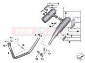 BMW Motorrad BMW 2000 F-Models F 650 GS 00 (0172,0182) Exhaust system parts with mounts