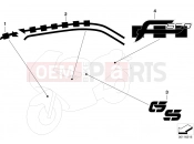 BMW Motorrad BMW 2000 F-Models F 650 GS 00 (0172,0182) Sticker, Gelb 2/Titansilber 2