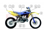 HUSQVARNA 2008 WR 250 TRANSFERS Y/B (USA)