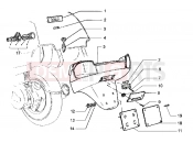 PIAGGIO Licence plate holder and case compartment lamp